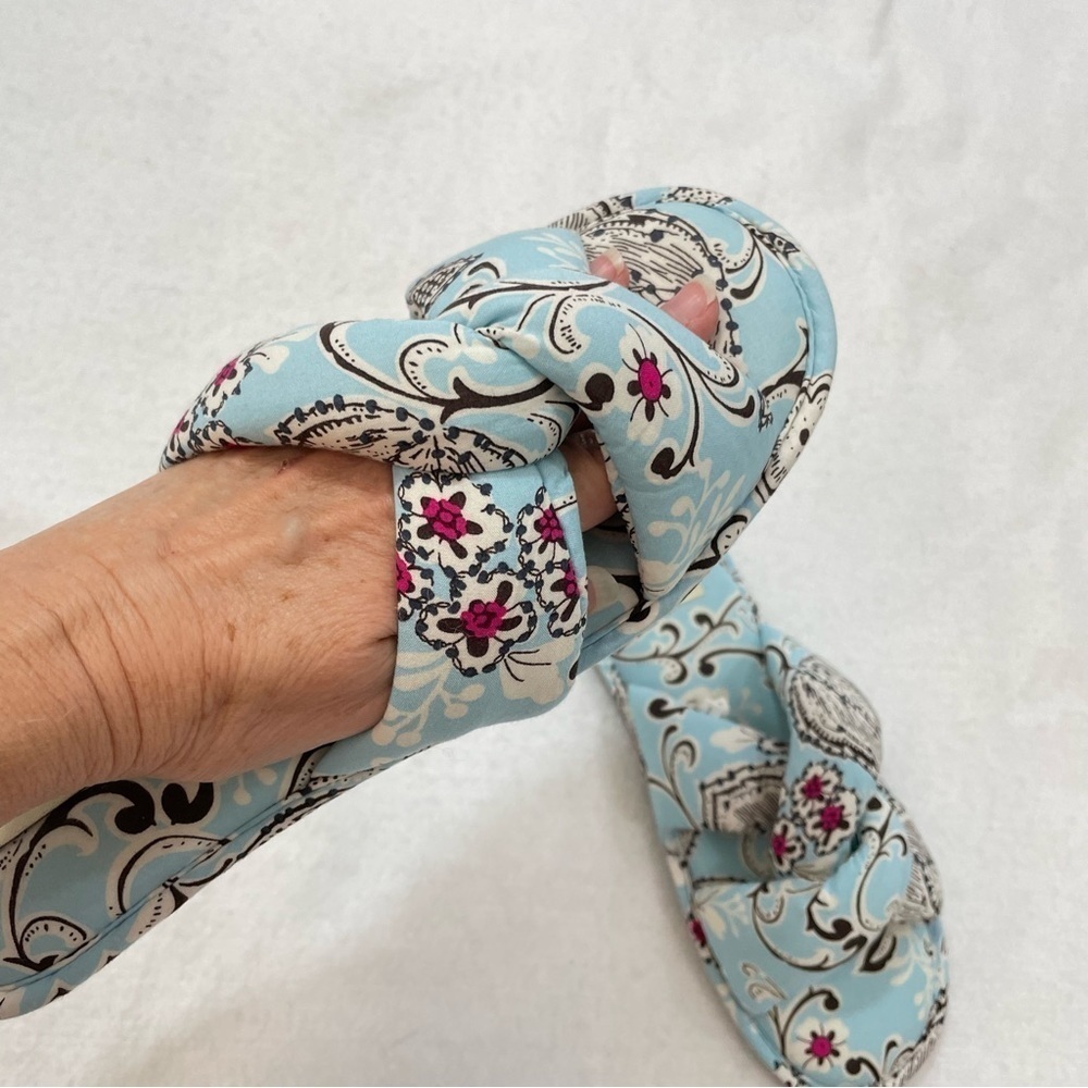 Dearfoams Angela Paisley Slides Medium 7/8 Memory Foam Cozy Boho House Slippers - Picture 9 of 9